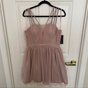 Pink lace puff dress